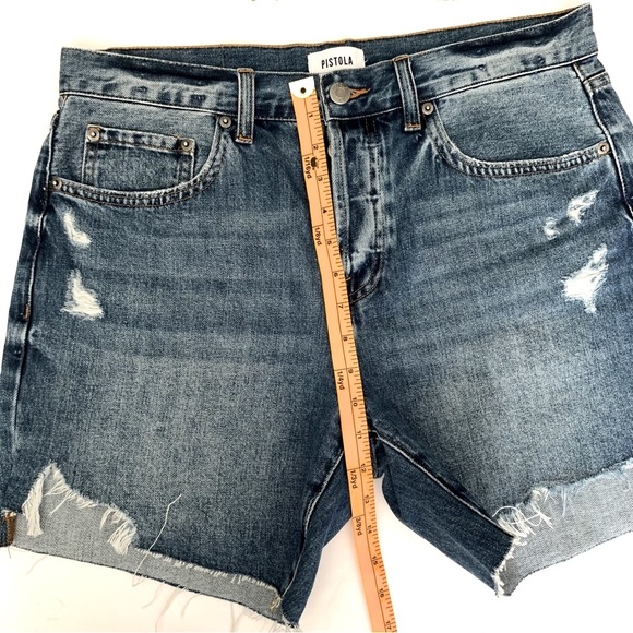 Pistola Devin Distressed Denim Blue Jean Shorts in 111 Vintage Size 30 - Picture 11 of 14